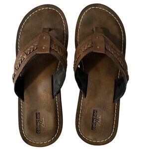 Clarks Collection Fenner Brown Thong Sandals - Size 9M